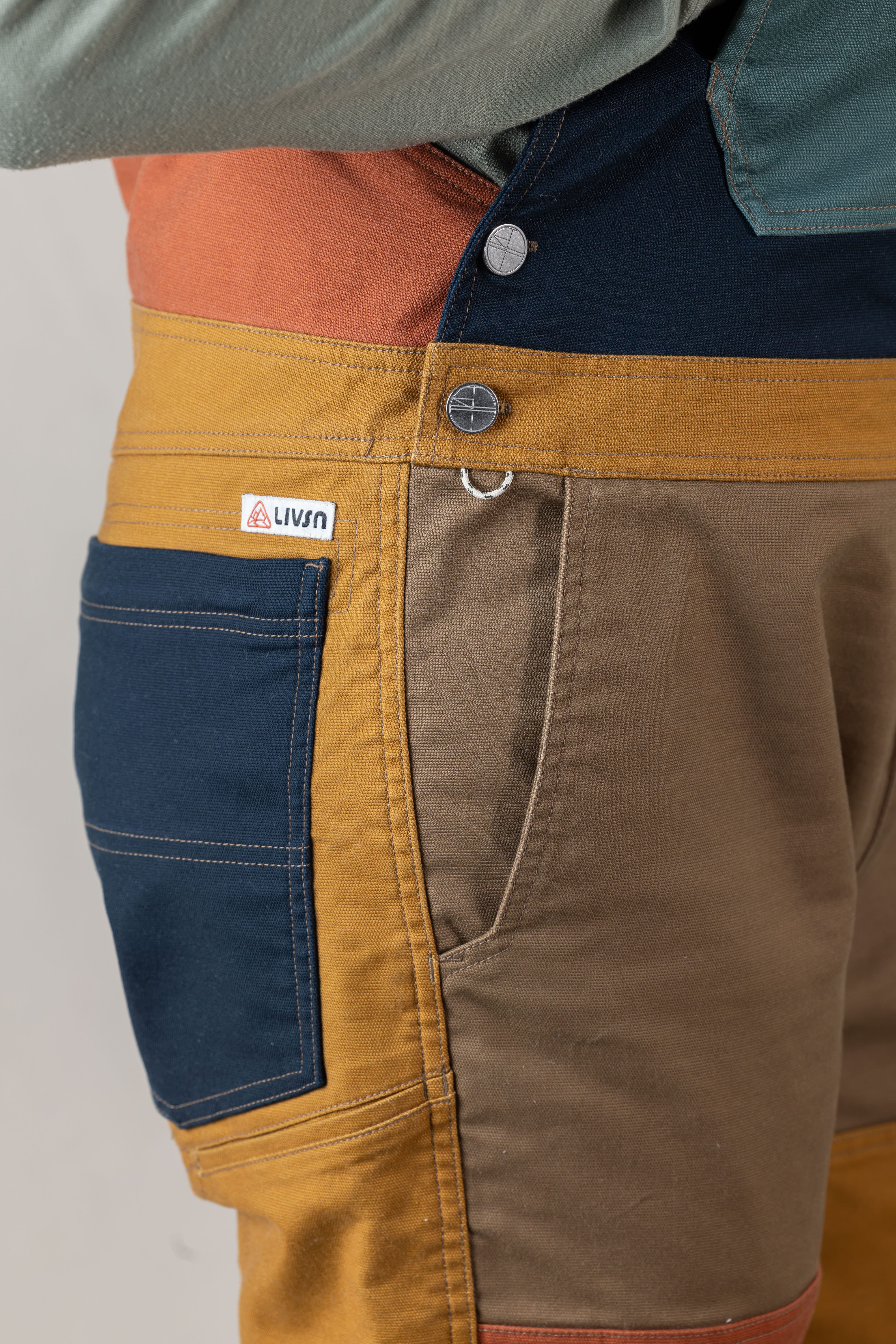 LIVSN Bottoms Flex Canvas Overalls