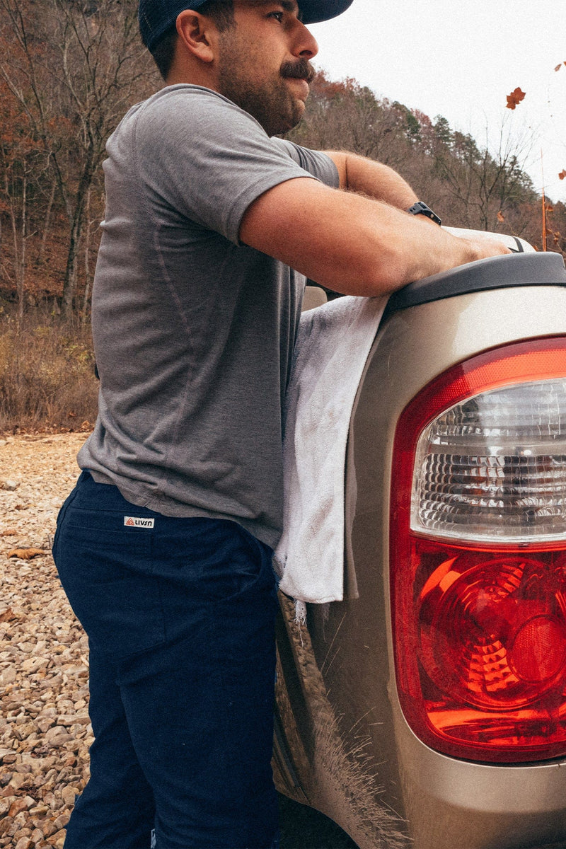 LIVSN Bottoms Flex Canvas Pants - Navy