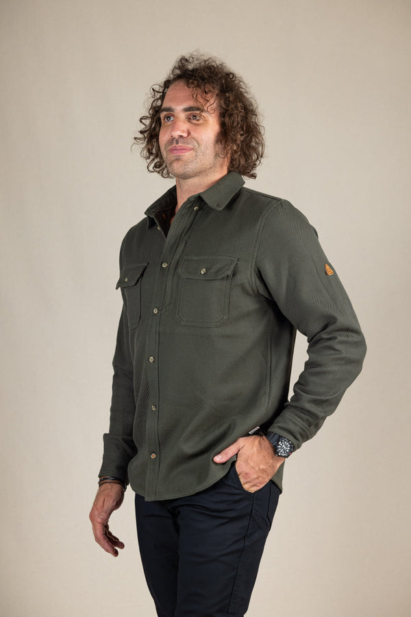 LIVSN Tops Dark Olive / XXS Benchmark Field Flannel